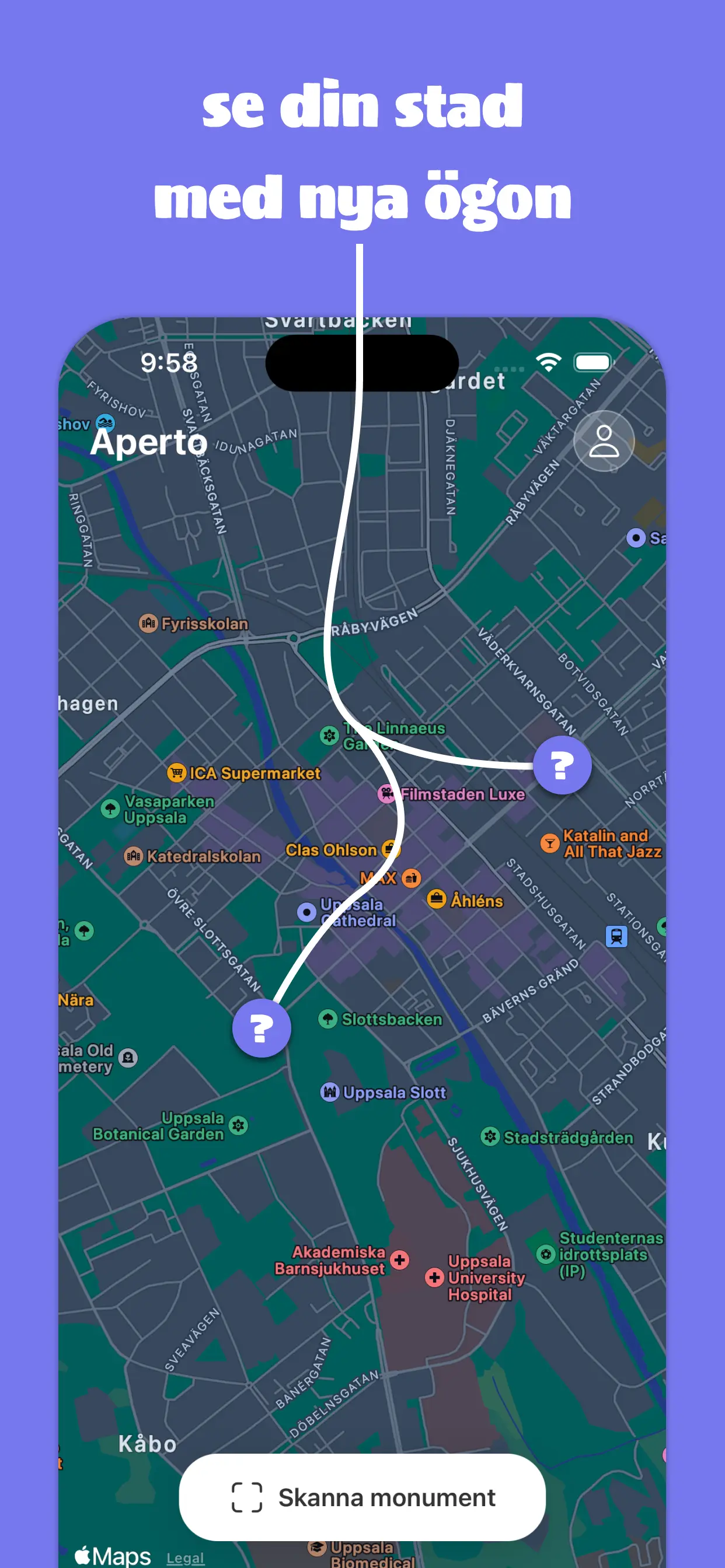 Utforska din stad med kartan